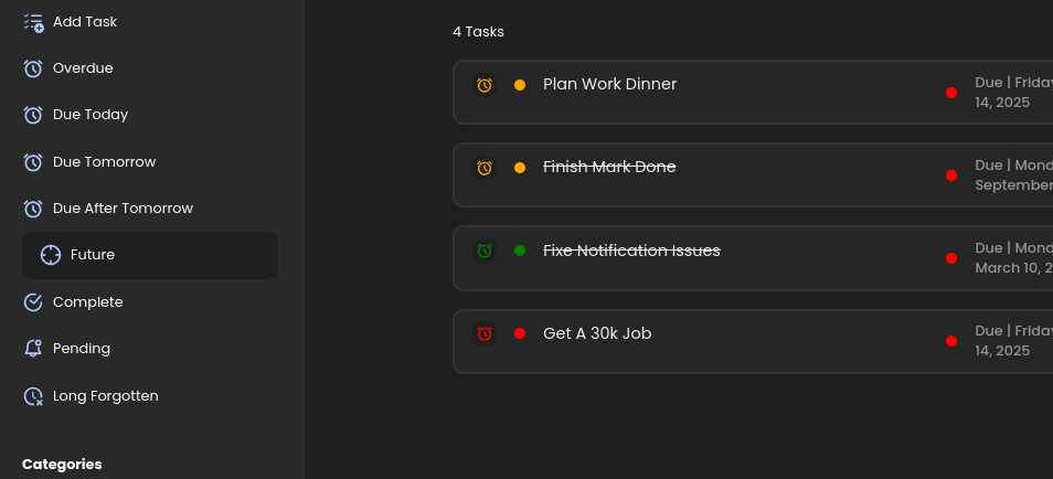 Auto Due Date Categories